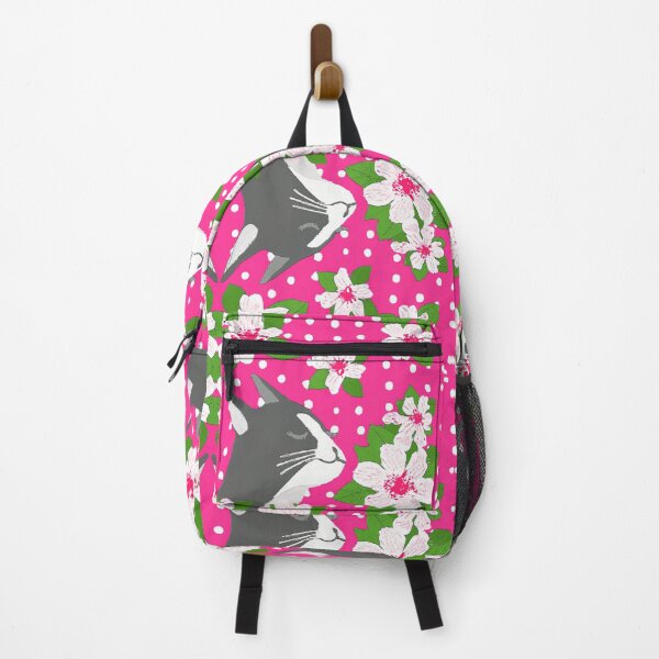 Item preview, Serene Cat in Cherry Blossom Scent with Polka Dots Pink designed and sold by SpiritGifts.