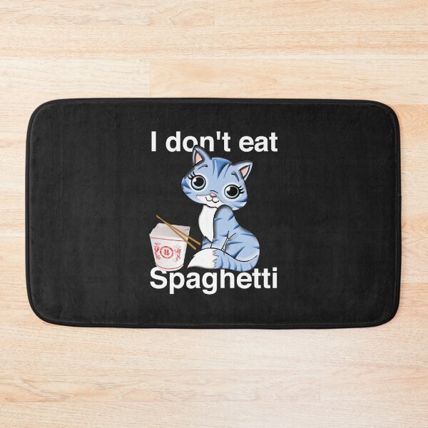 Aperçu de l'œuvre  Chat mignon ne mange pas de spaghettis créée et vendue par lushlydesign.