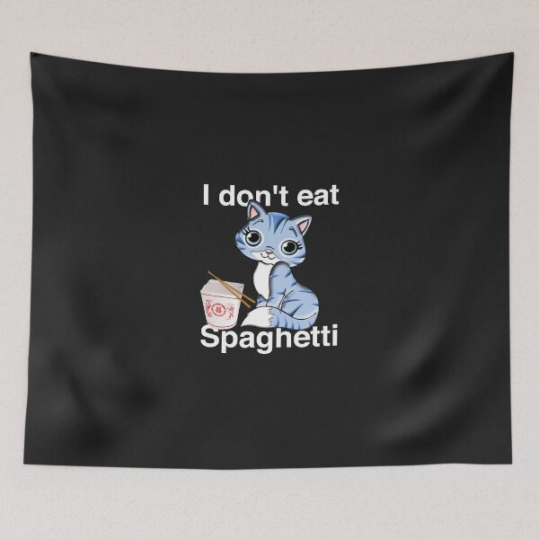 Aperçu de l'œuvre Chat mignon ne mange pas de spaghettis créée et vendue par lushlydesign.