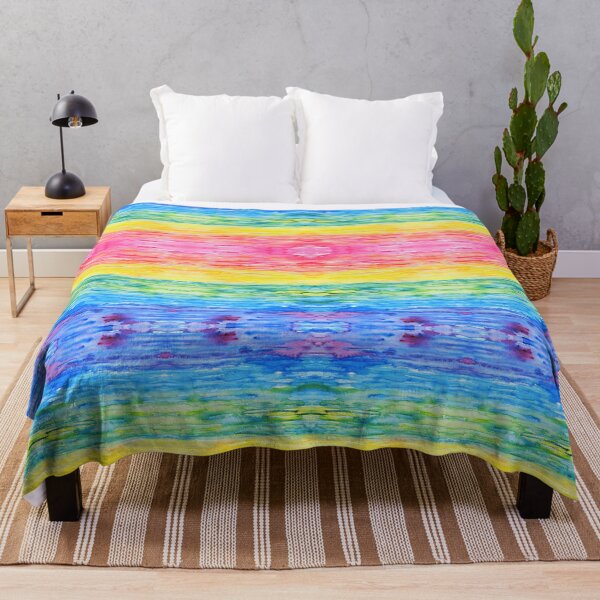 Item preview, Bold and Bright Watercolor Tropical Rainbow Stripes designed and sold by Zab Butler Design.