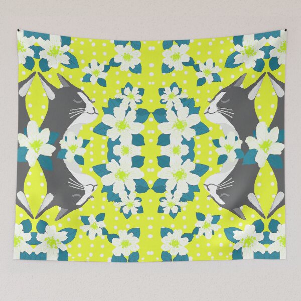 Item preview, Serene Cat in Jasmine Scent with Polka Dots Lime Green designed and sold by SpiritGifts.