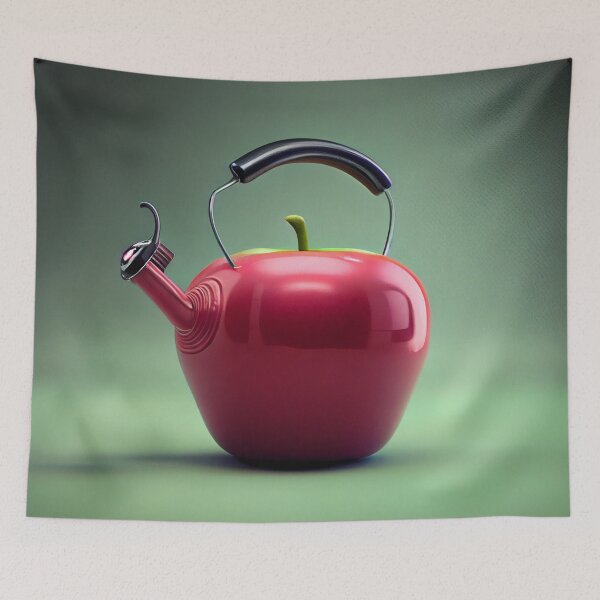 Item preview, A Step Lately Apple Kettle Digital Painting designed and sold by CodeAndColors.