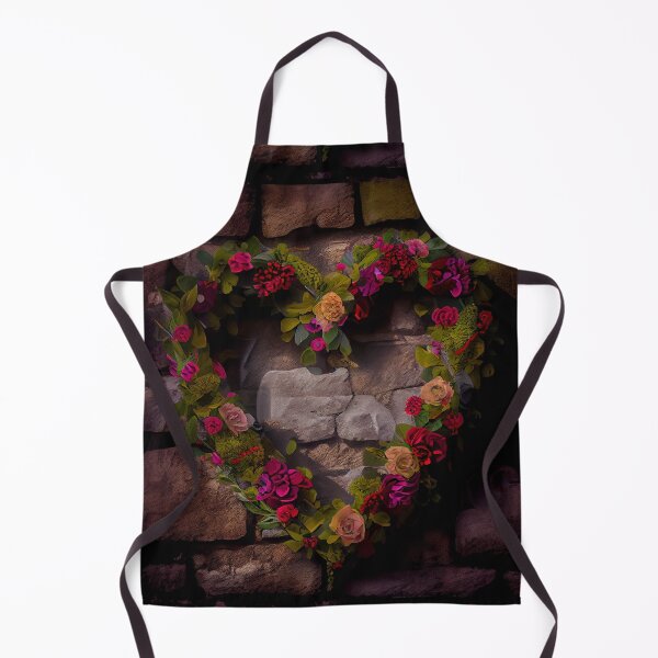 Item preview, Floral heart ring design on a stone wall 9 both vintage and modern floral wallpaper background new for 2023 designed and sold by GeoffBeattie.