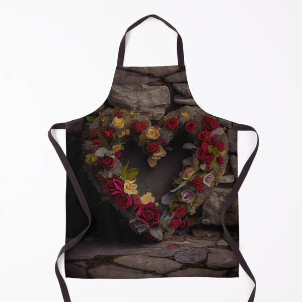 Item preview, Floral heart ring design on a stone wall 10 both vintage and modern floral wallpaper background new for 2023 designed and sold by GeoffBeattie.
