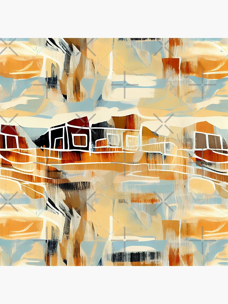 Imagen 2 de 2, Lámina rígida con la obra Classic Balanced Semi Abstract Modern Farmhouse Pattern Digital Painting, diseñada y vendida por CodeAndColors.