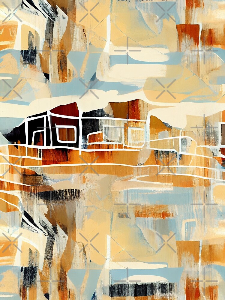 Thumbnail 3 von 3, Tuch, Classic Balanced Semi Abstract Modern Farmhouse Pattern Digital Painting designt und verkauft von CodeAndColors.