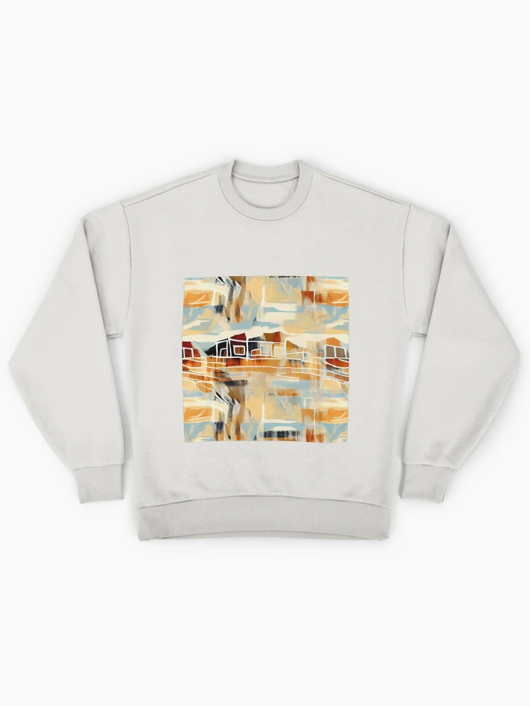Imagen 1 de 6, Sudadera oversize prémium con la obra Classic Balanced Semi Abstract Modern Farmhouse Pattern Digital Painting, diseñada y vendida por CodeAndColors.