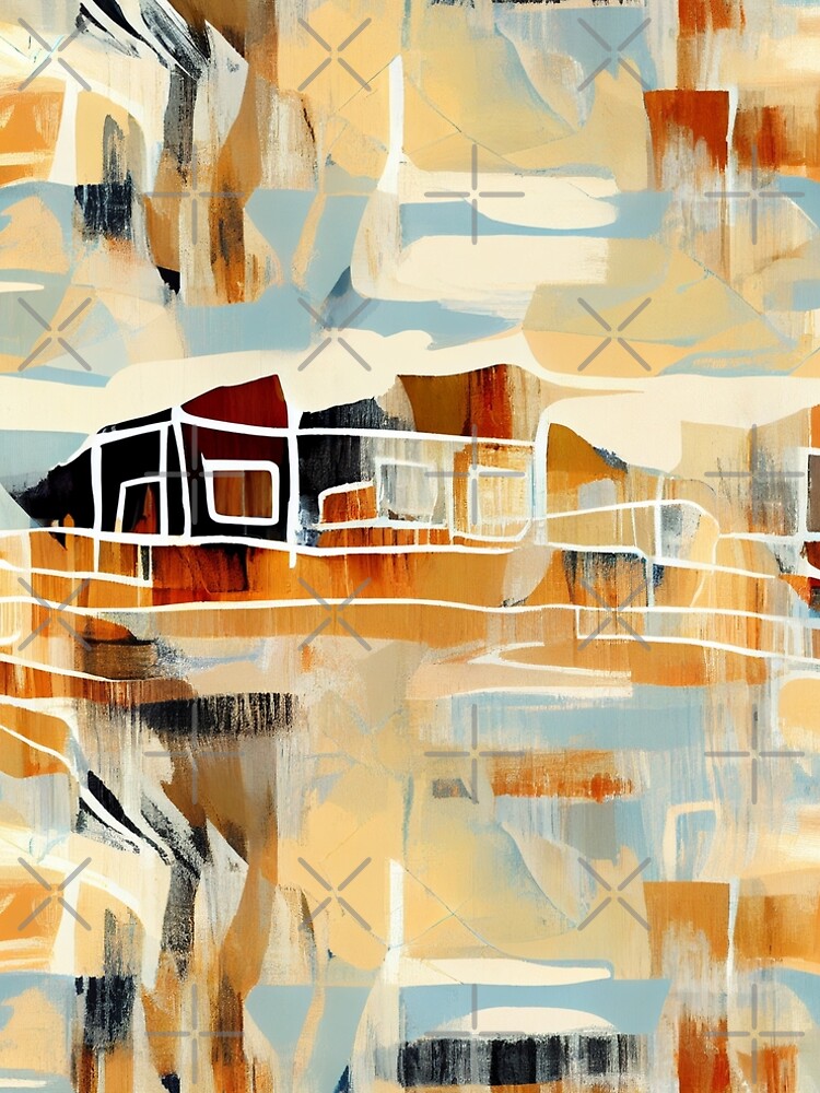 Aperçu 5 sur 5. Robe trapèze avec l'œuvre Classic Balanced Semi Abstract Modern Farmhouse Pattern Digital Painting créée et vendue par CodeAndColors.
