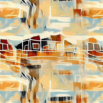 Imagen de la obra Classic Balanced Semi Abstract Modern Farmhouse Pattern Digital Painting de CodeAndColors