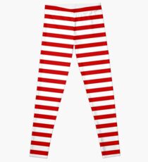 Red and White Stripes Leggings