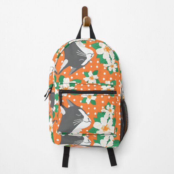 Item preview, Serene Cat in Jasmine Scent with Polka Dots Orange Green designed and sold by SpiritGifts.