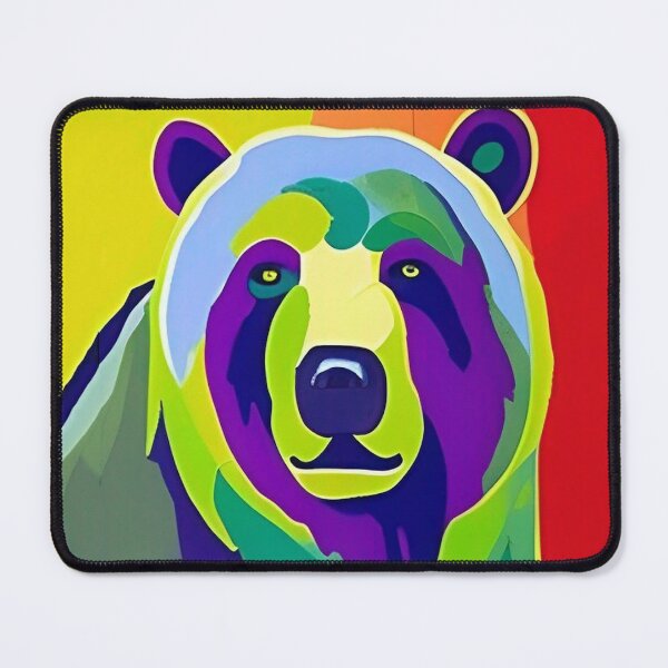 Item preview, Pop Art Style Bear in Colorful Abstract Nature Wildlife Art designed and sold by CattlettArt.