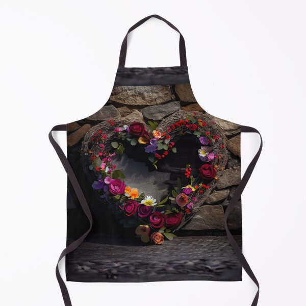 Item preview, Floral heart ring design on a stone wall 12 both vintage and modern floral wallpaper background new for 2023 designed and sold by GeoffBeattie.