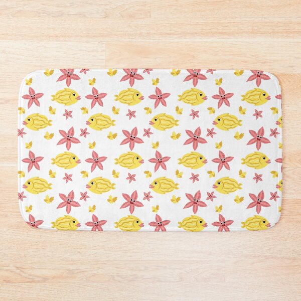 Item preview, Yellow fishes and red seastars on a white background designed and sold by Aveatim.