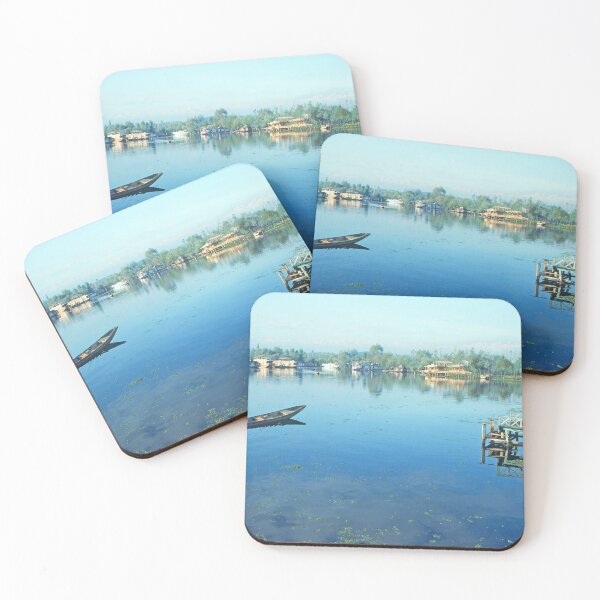 Item preview, 1970s - Lone boat on the Dal Lake, Kashmir, Houseboats in the background, India designed and sold by thatwaslife.