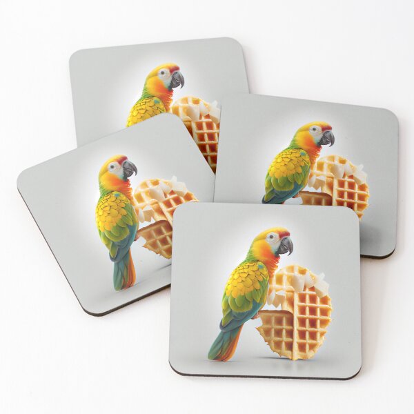 Item preview, Mango and Parrot on a Waffle Digital Painting designed and sold by CodeAndColors.