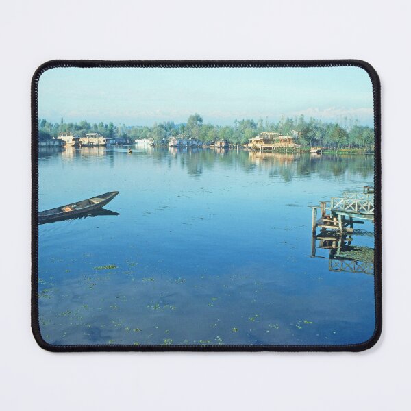 Item preview, 1970s - Lone boat on the Dal Lake, Kashmir, Houseboats in the background, India designed and sold by thatwaslife.