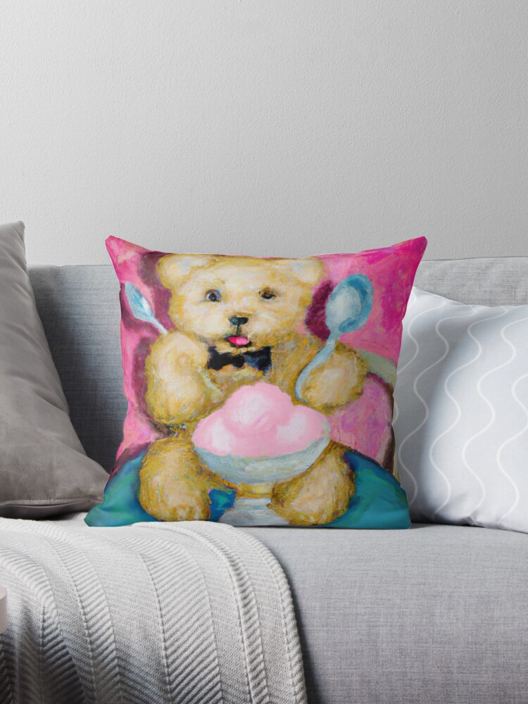 Cream teddy best sale bear throw