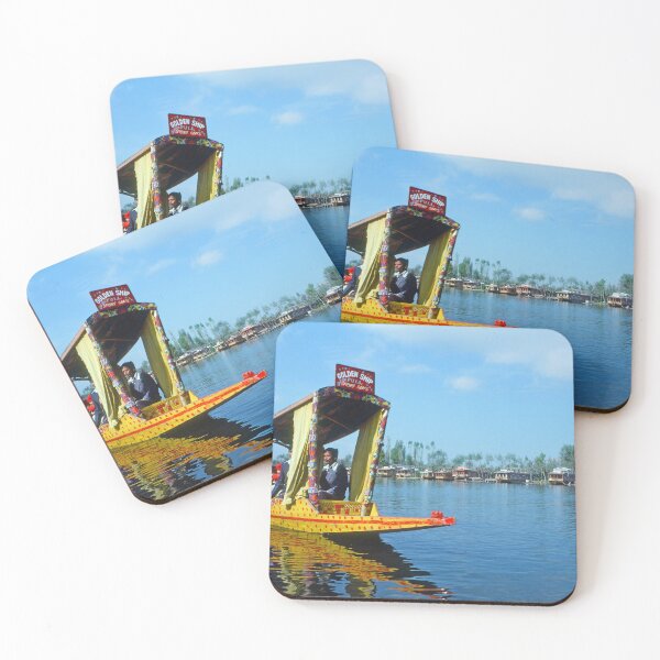 Item preview, 1970s - Lone boat on the Dal Lake, Kashmir, Houseboats in the background, India designed and sold by thatwaslife.