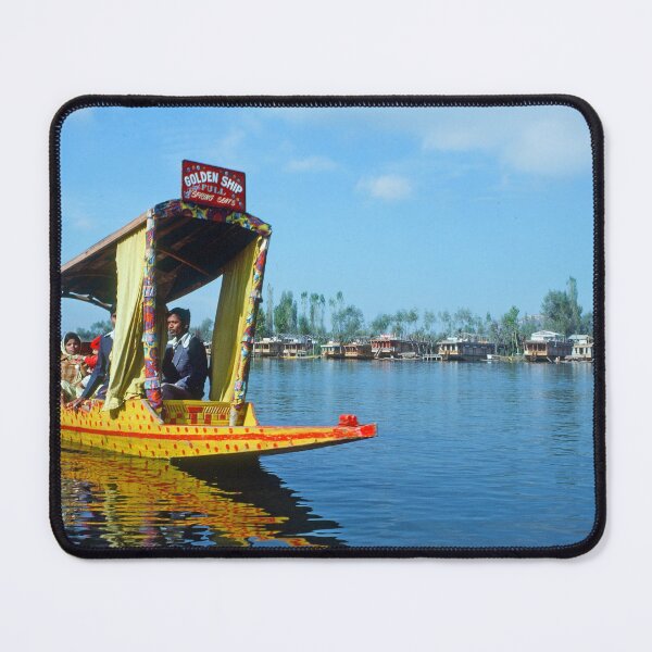 Item preview, 1970s - Lone boat on the Dal Lake, Kashmir, Houseboats in the background, India designed and sold by thatwaslife.