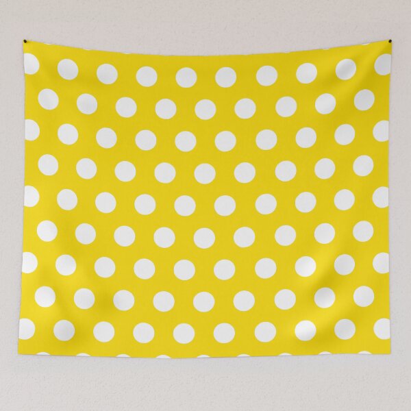Item preview, White Polka Dots on Yellow Background designed and sold by starrylite.