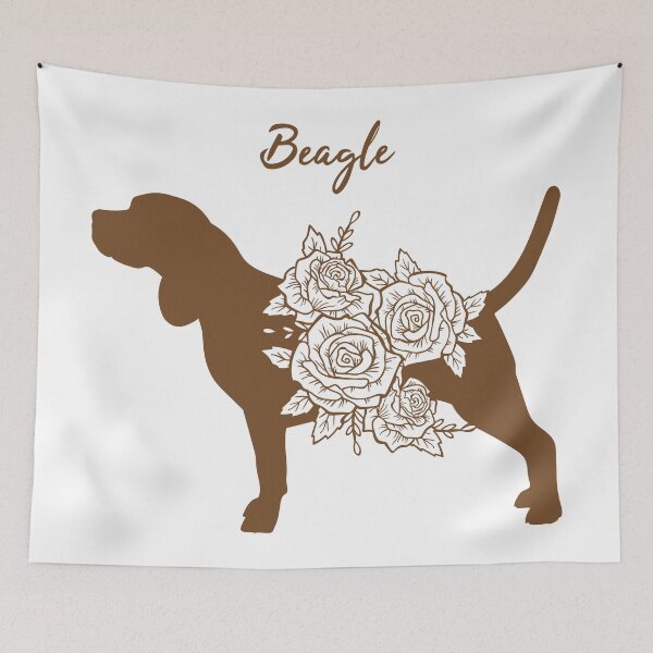 Item preview, Beagle with flower designed and sold by SolidJoy.