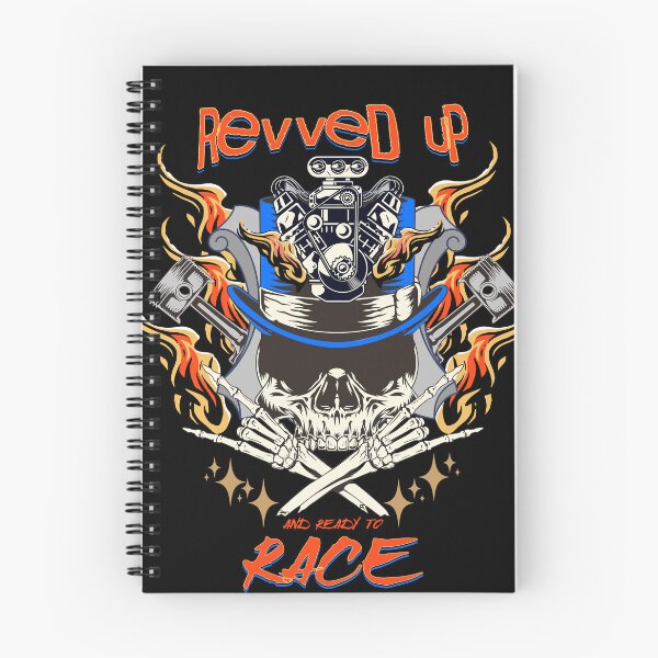 Item preview, Reeved Up and Ready to Race Racing Street Racing Drag Racing Skull Fire Motor Engine Piston Rod designed and sold by CarantinedChaos.