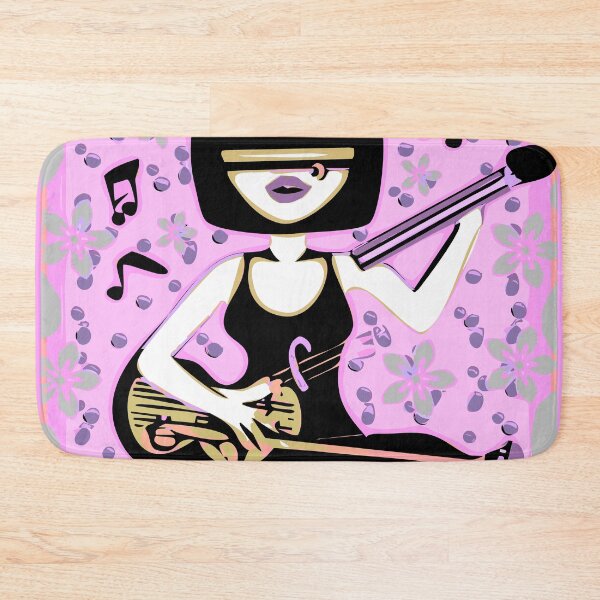 Item preview, "Música Mística: Una Mujer con un Vestido Negro y Lentes Futuristas Tocando el Violín" designed and sold by FunnyShopGirl.