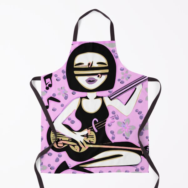 Item preview, "Música Mística: Una Mujer con un Vestido Negro y Lentes Futuristas Tocando el Violín" designed and sold by FunnyShopGirl.