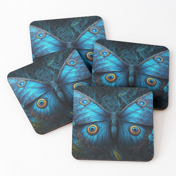 Blue Morpho Spirit Coasters (Set of 4)