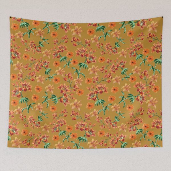 Item preview, Orange Floral Surface Pattern designed and sold by PBJArt.