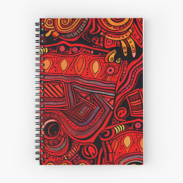 Item preview, Vibrant Drawn Red Eclectic Pattern Digital Painting designed and sold by CodeAndColors.