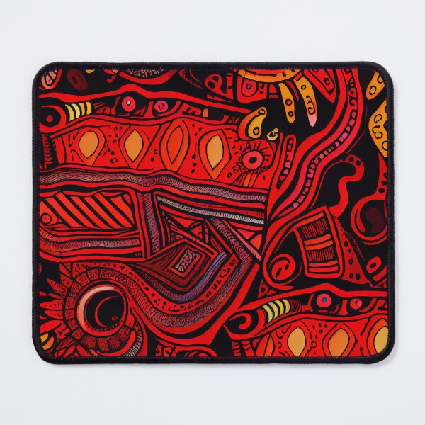 Item preview, Vibrant Drawn Red Eclectic Pattern Digital Painting designed and sold by CodeAndColors.