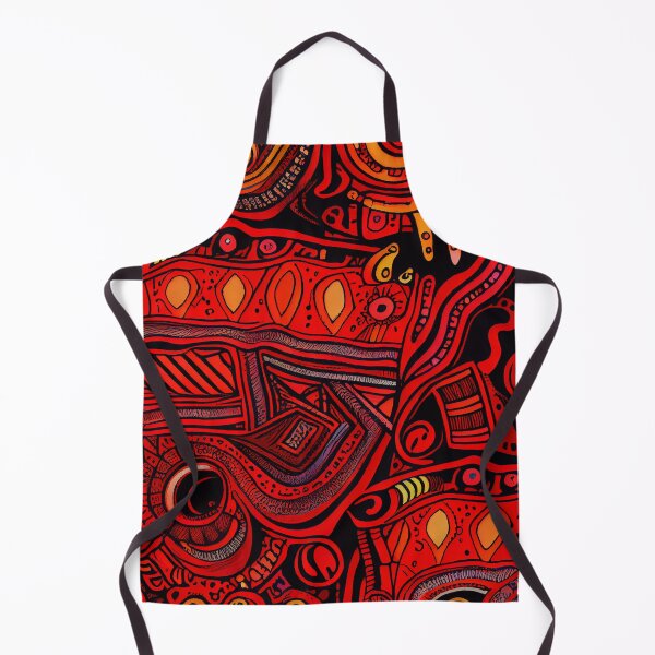 Aperçu de l'œuvre Vibrant Drawn Red Eclectic Pattern Digital Painting créée et vendue par CodeAndColors.