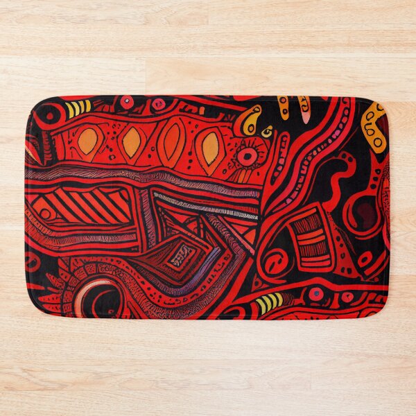 Item preview, Vibrant Drawn Red Eclectic Pattern Digital Painting designed and sold by CodeAndColors.