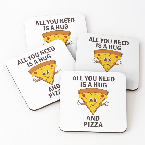 Item preview, cute cartoon all you need is hug and pizza designed and sold by Design_for_merch.