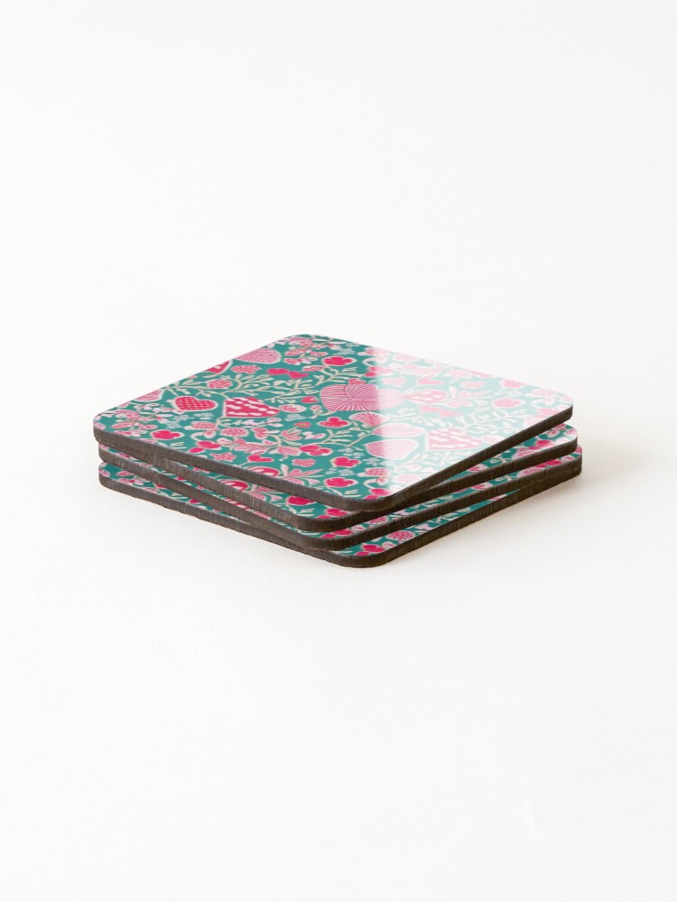 Thumbnail 4 of 5, Coasters (Set of 4), Pink forest designed and sold by SomePatterns.
