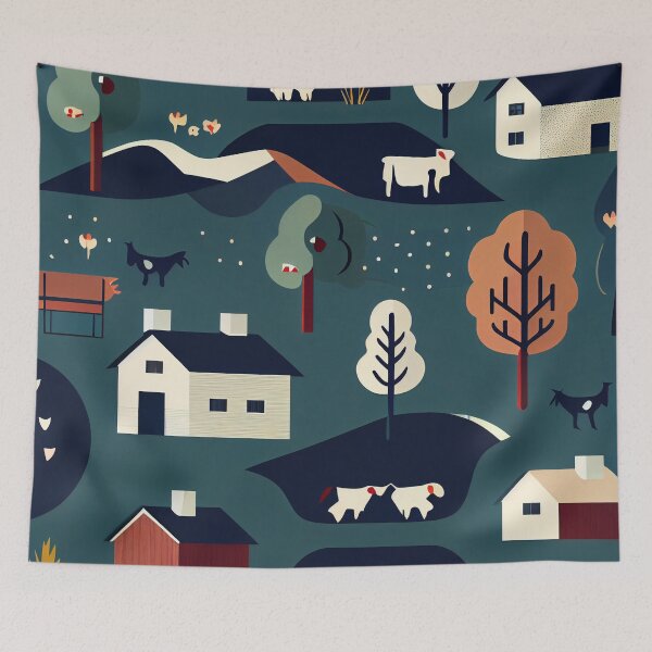 Item preview, Minimal Flat Country Pattern Digital Painting designed and sold by CodeAndColors.