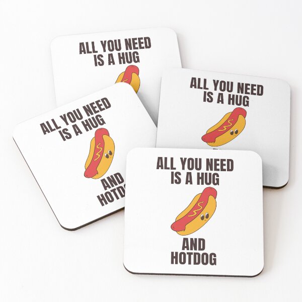 Item preview, cute cartoon all you need is hug and hotdog designed and sold by Design_for_merch.