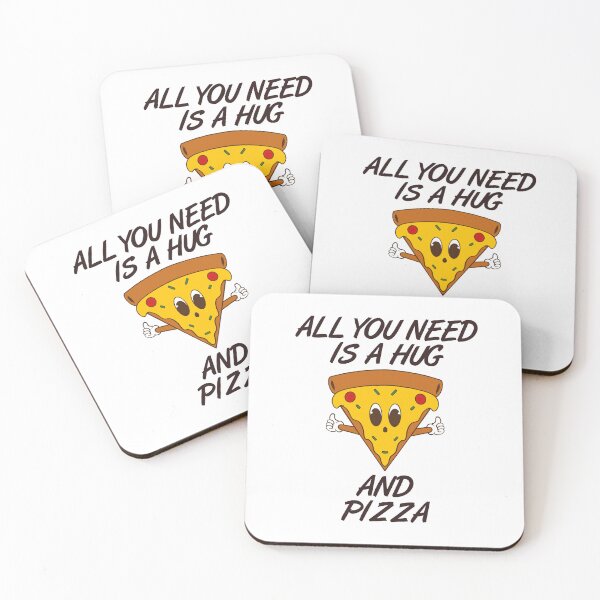 Item preview, cute cartoon sometimes all you need is hug and pizza designed and sold by Design_for_merch.