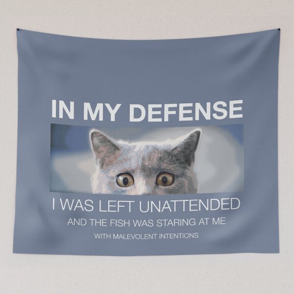 Item preview, In my defense - cat designed and sold by Blacklinesw9.