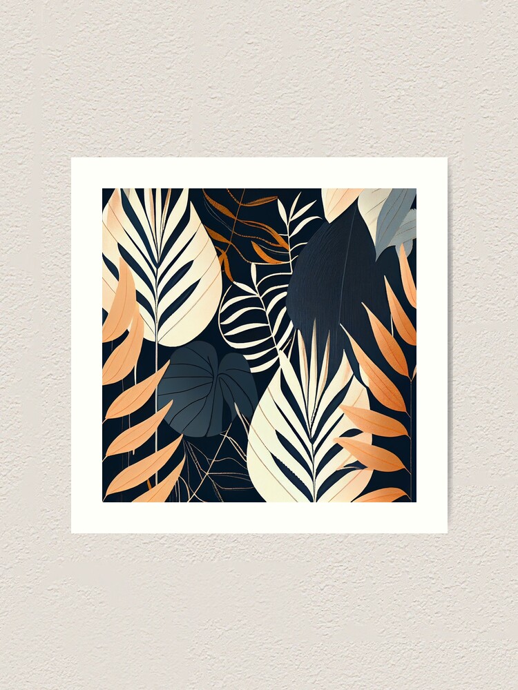 Thumbnail 1 von 3, Kunstdruck, Exotic Minimal Drawn Elegant Scandinavian Pattern Digital Painting designt und verkauft von CodeAndColors.