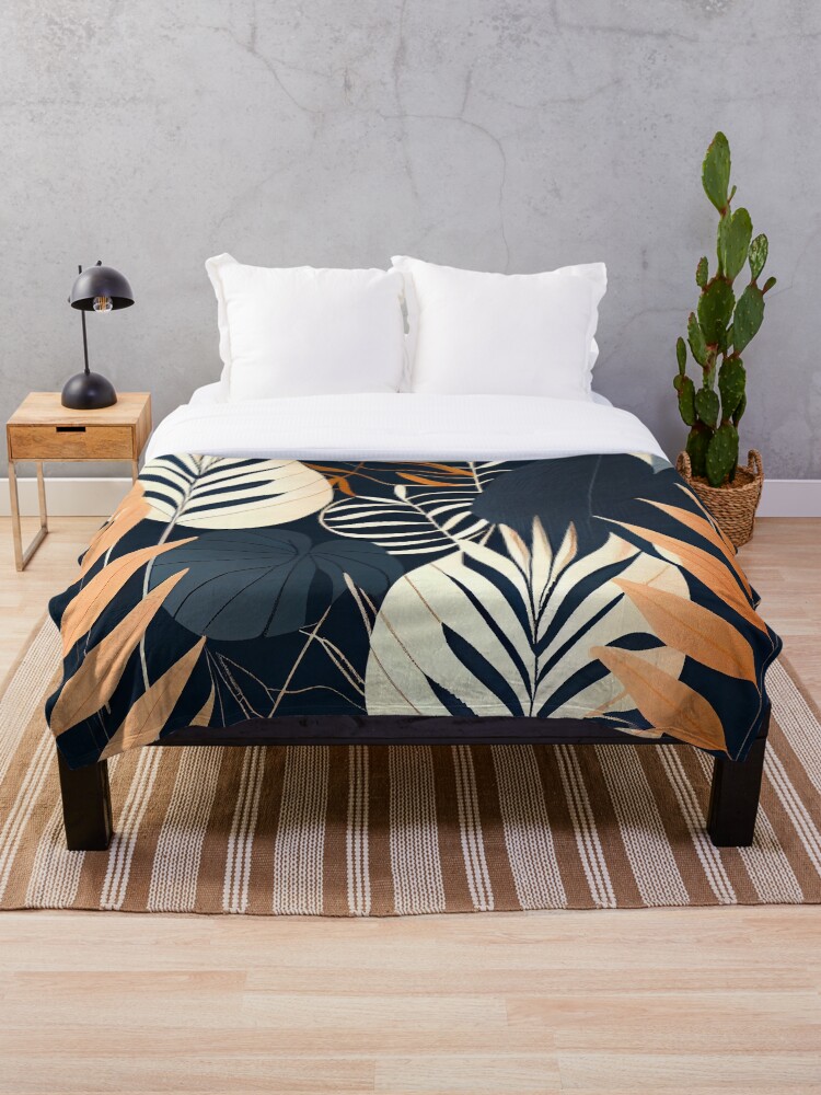 Imagen 1 de 6, Manta con la obra Exotic Minimal Drawn Elegant Scandinavian Pattern Digital Painting, diseñada y vendida por CodeAndColors.