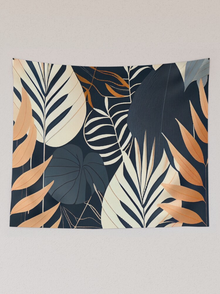 Aperçu 2 sur 3. Tentures avec l'œuvre Exotic Minimal Drawn Elegant Scandinavian Pattern Digital Painting créée et vendue par CodeAndColors.