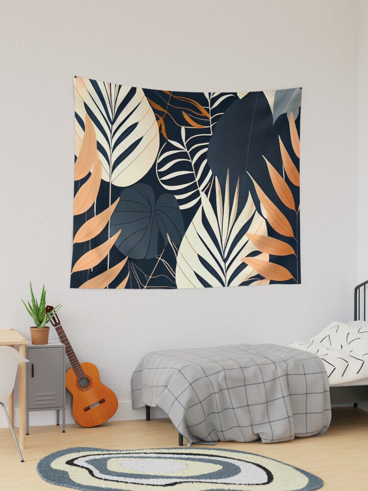 Aperçu 1 sur 3. Tentures avec l'œuvre Exotic Minimal Drawn Elegant Scandinavian Pattern Digital Painting créée et vendue par CodeAndColors.