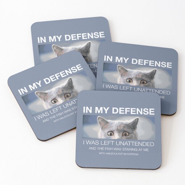 Item preview, In my defense - cat designed and sold by Blacklinesw9.