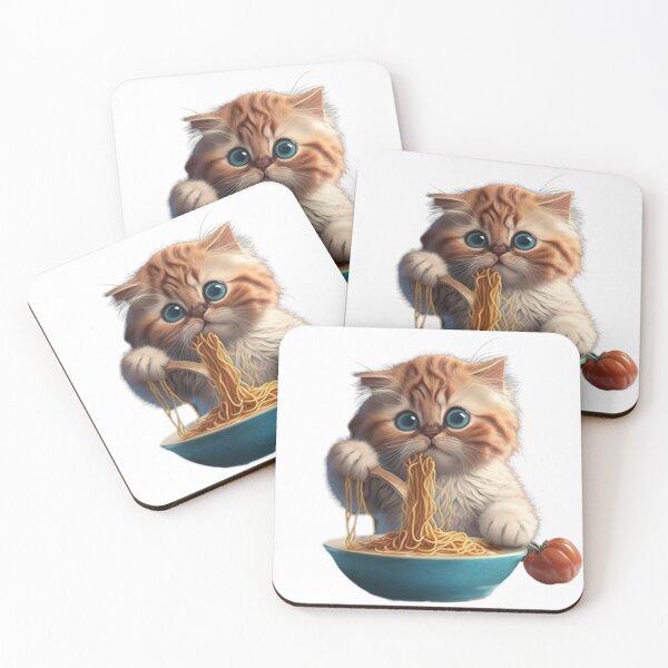 Item preview, Feline Feast: Adorable Cat Enjoys Spaghetti designed and sold by Designspr0.