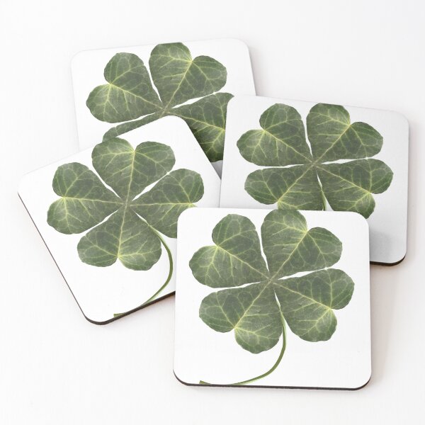 Item preview, Four leaf Clover - Minimalist green hearts for St. Patrick's Day - botanical beautiful designed and sold by EveryDayDabble.