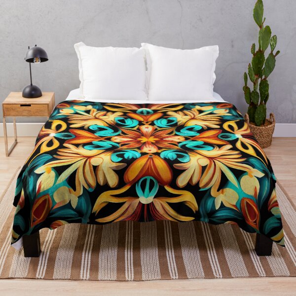 Item preview, Symmetrical Bright Floral Pattern Digital Painting designed and sold by CodeAndColors.