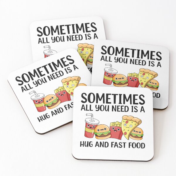 Item preview, funny cartoon sometimes all you need is a hug and fast food designed and sold by Design_for_merch.